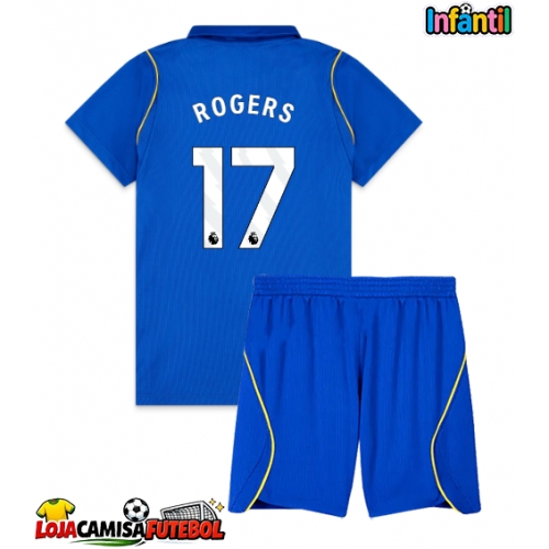 Camisa de Futebol Chelsea Morgan Rogers #17 Equipamento Principal Infantil 2026-27 Manga Curta (+ Calças curtas)